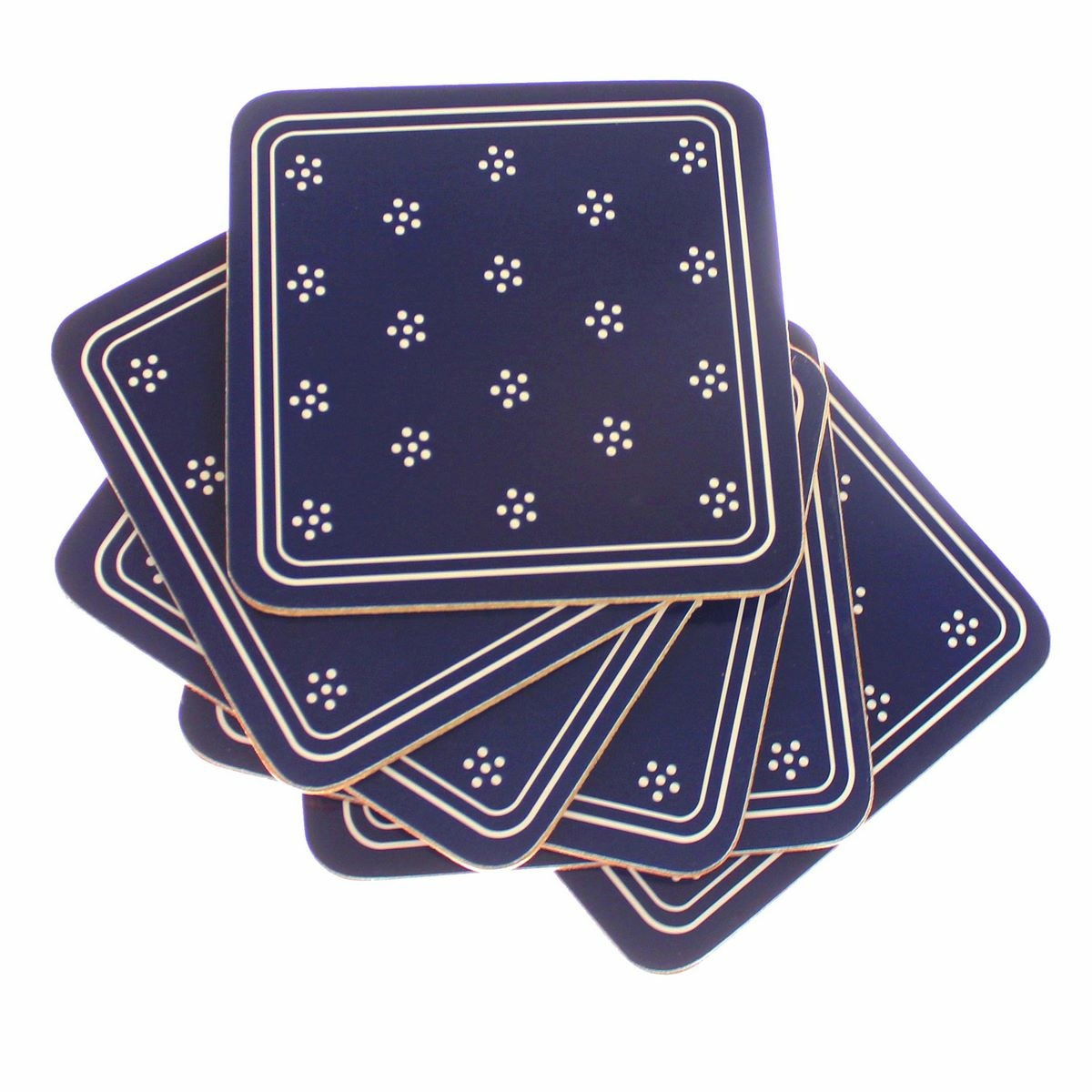 Korková podložka pod šálku Kvety modrá