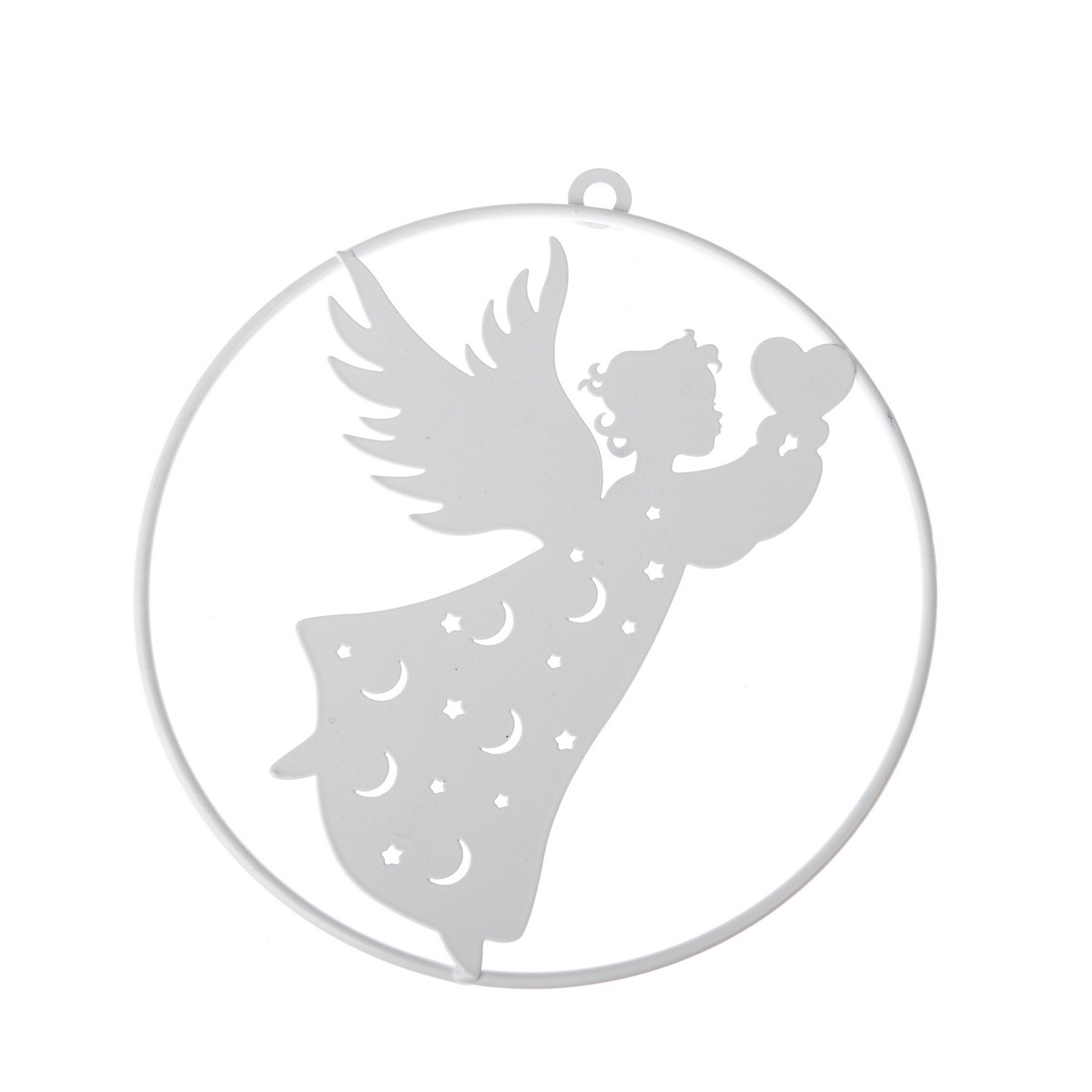 Kovová vianočná dekorácia na stenu anjel Ramiel biela Kovová vianočná dekorácia na stenu anjel Ramiel biela
