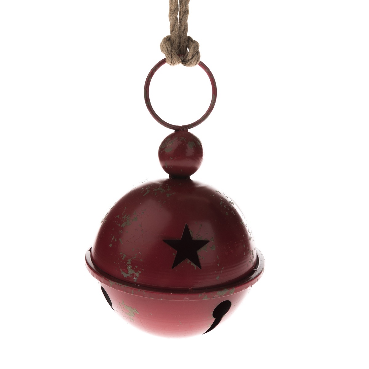 Kovová závesná rolnička s hviezdou červená Kovová závesná rolnička s hviezdou červená