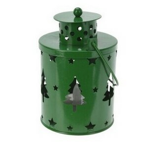 Kovový LED lampáš Stromčeky zelená Kovový LED lampáš Stromčeky zelená
