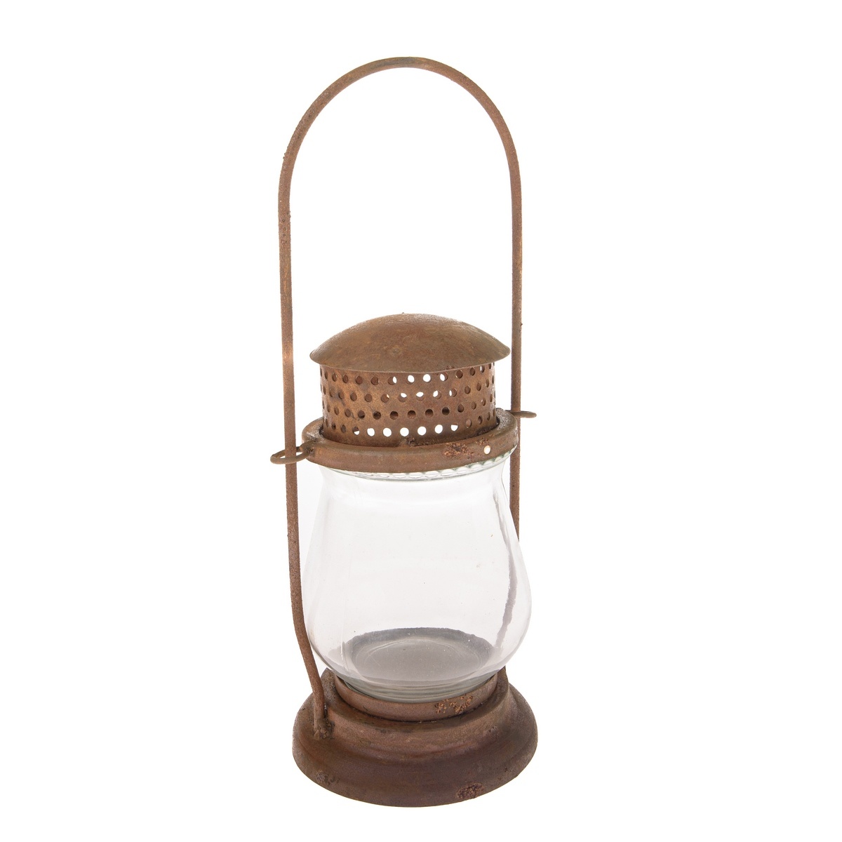 Kovový lampáš so sklom Rustik Kovový lampáš so sklom Rustik