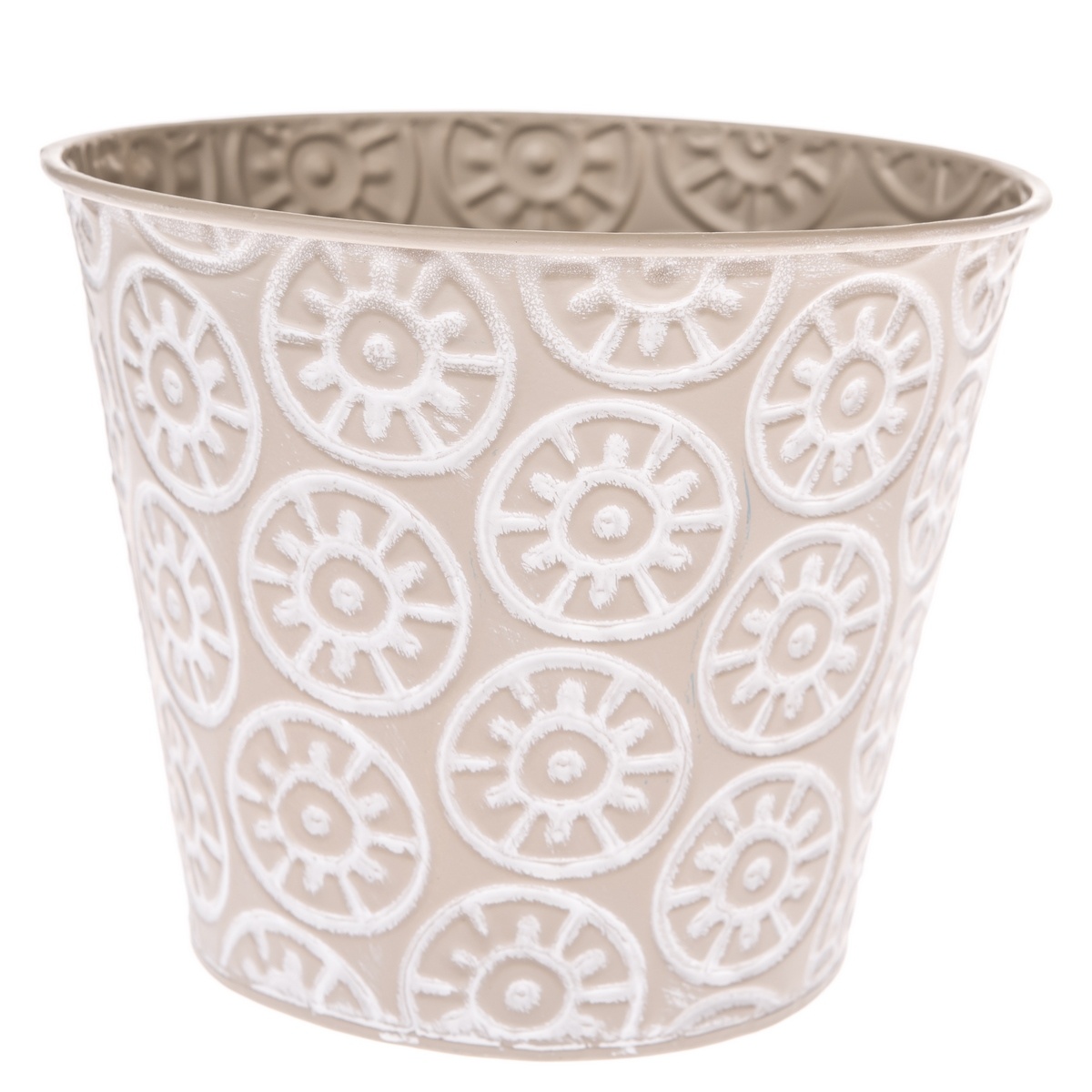 Kovový obal na kvetináč Farisa béžová