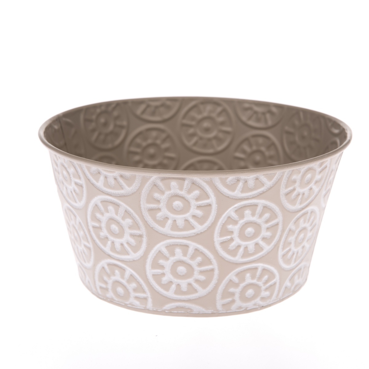 Kovový obal na kvetináč Farisa béžová