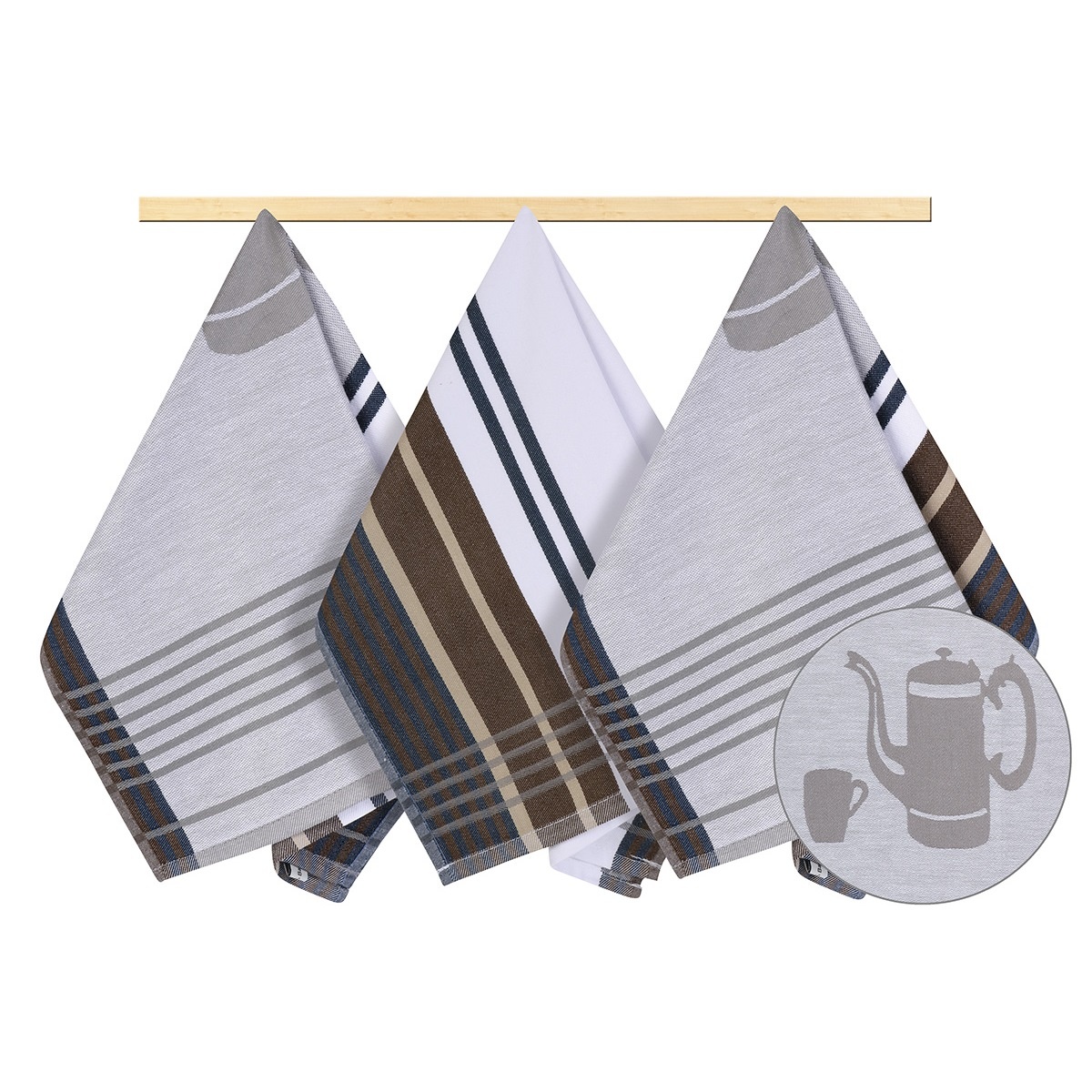 Bellatex Kuchynská utierka kanvička sivá Bellatex Kuchynská utierka kanvička sivá