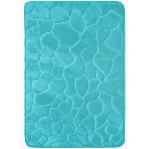VOPI Kúpeľňová predložka s pamäťovou penou Kamene tyrkysová VOPI Kúpeľňová predložka s pamäťovou penou Kamene tyrkysová