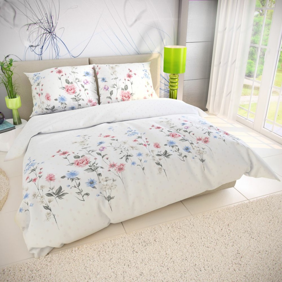 Kvalitex Bavlnené obliečky Delux Lúka ružová Kvalitex Bavlnené obliečky Delux Lúka ružová