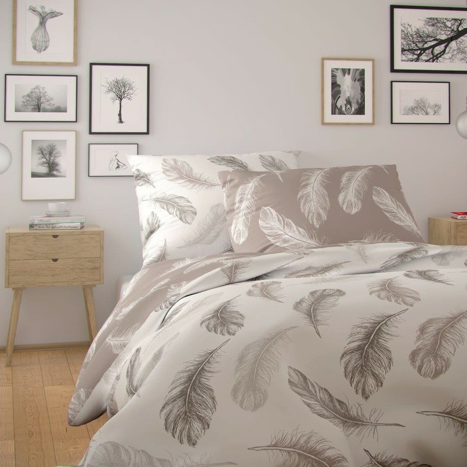 Kvalitex Bavlnené obliečky Nordic Shelby béžová Kvalitex Bavlnené obliečky Nordic Shelby béžová