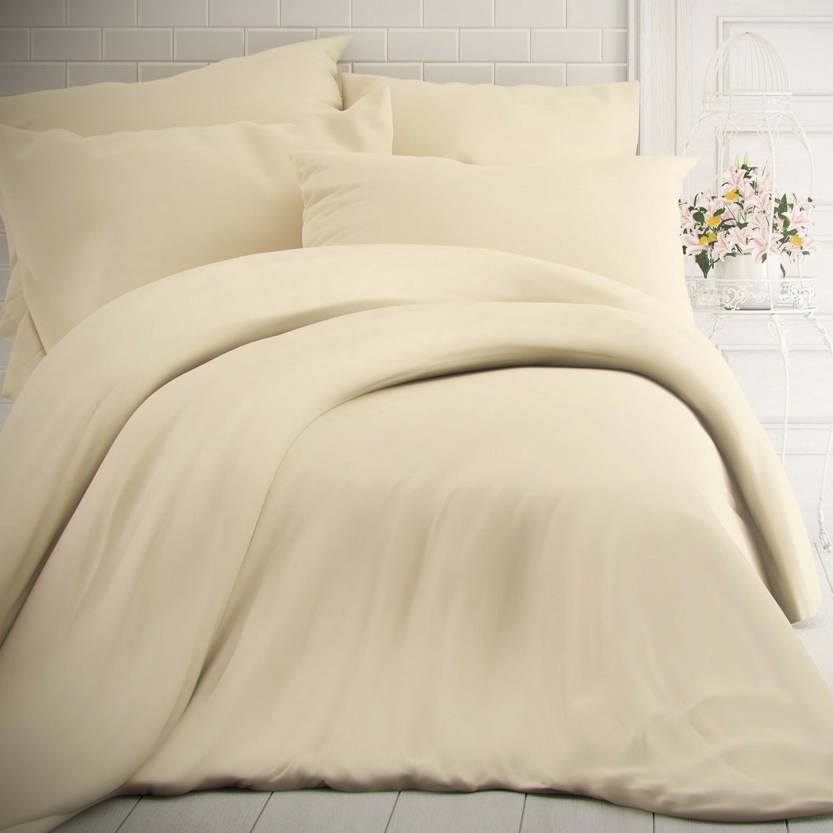 Kvalitex Bavlnené obliečky smotanová