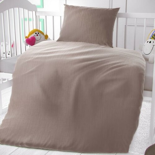 Kvalitex Detské mušelínové obliečky do postieľky béžová