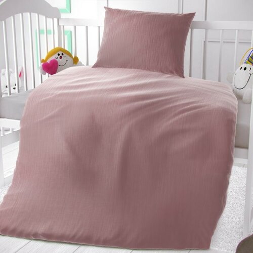 Kvalitex Detské mušelínové obliečky do postieľky ružová