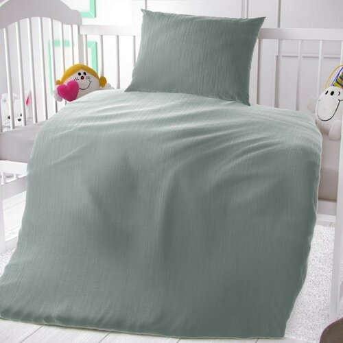 Kvalitex Detské mušelínové obliečky do postieľky svetlozelená