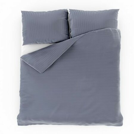 Kvalitex Saténové obliečky s prúžkom tmavosivá