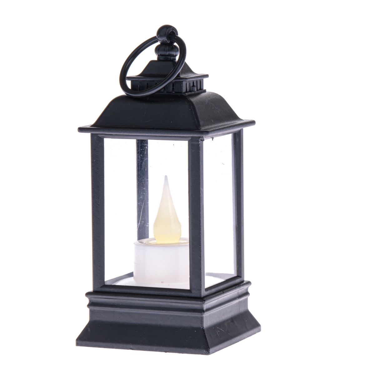 Lampáš s LED sviečkou Cremona čierna