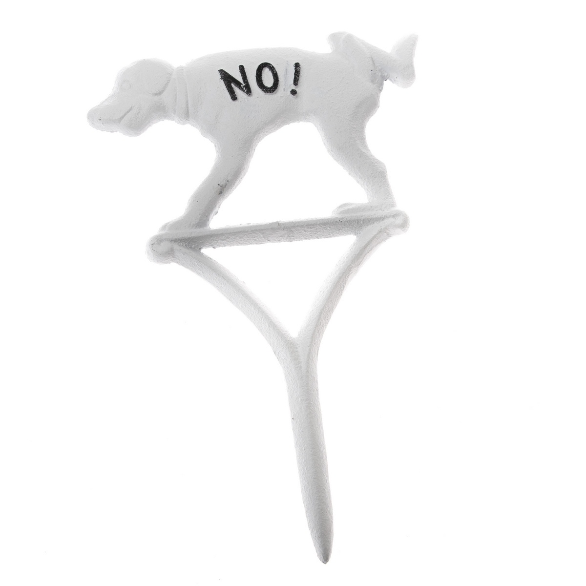 Litinový zahradní zápich Pes biela