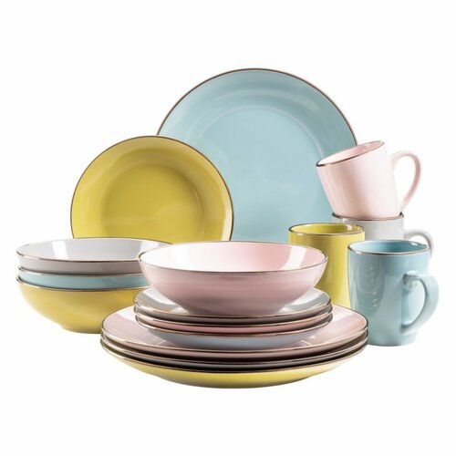Mäser 16-dielna jedálenská súprava Metallic RIM Pastel Mäser 16-dielna jedálenská súprava Metallic RIM Pastel