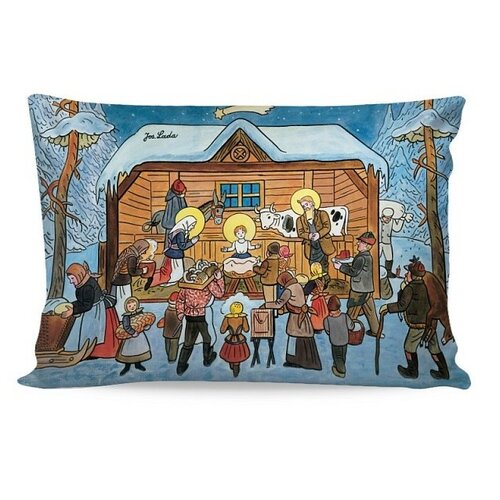 Matějovský Obliečka na vankúšik Deluxe Josef Lada Betlehem v zime