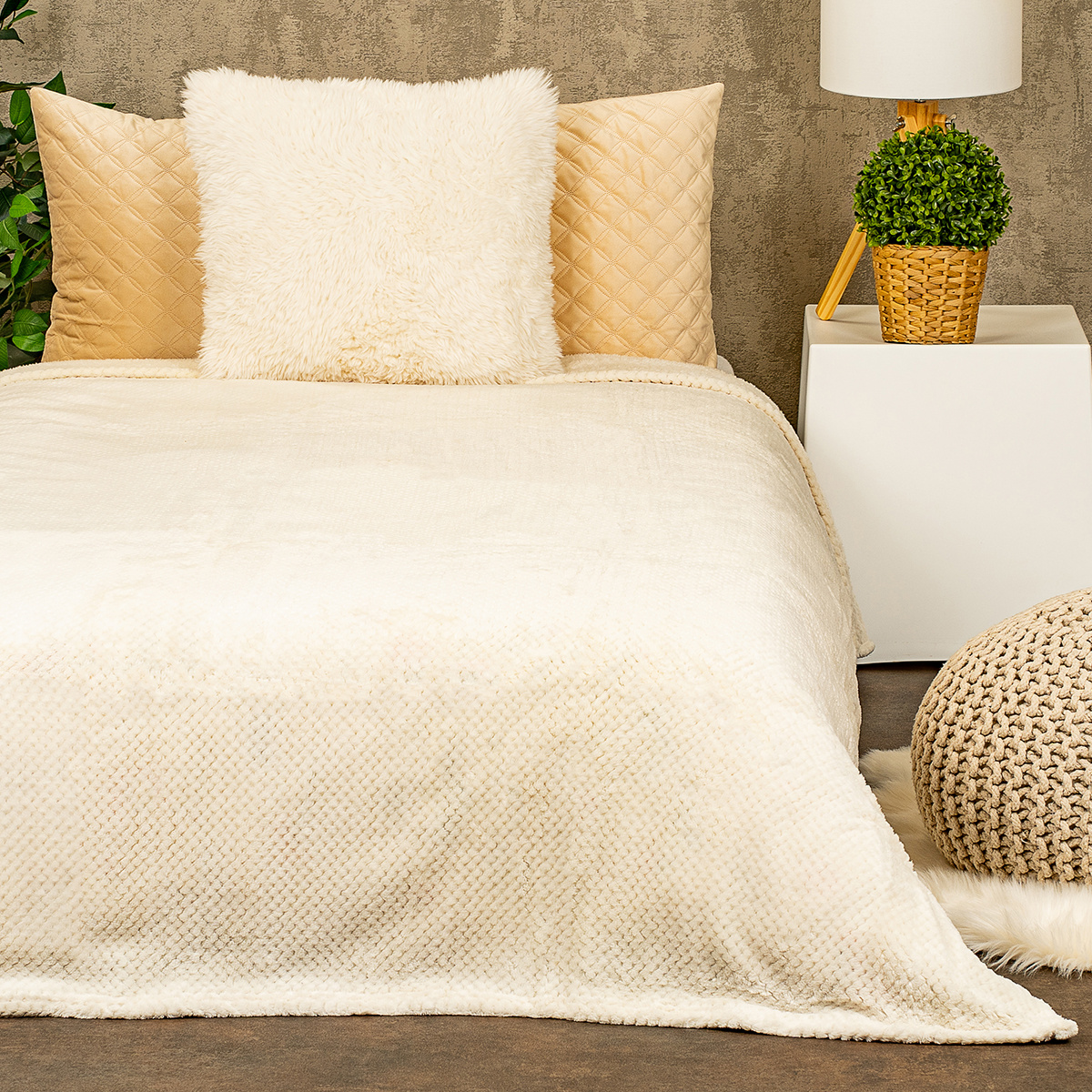 Matex Přehoz na posteľ Montana krémová