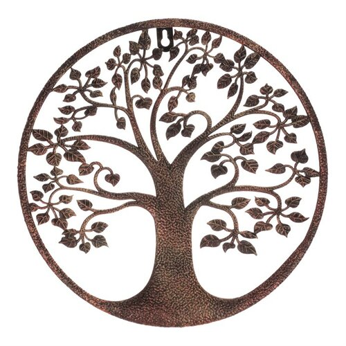 Nástenná kovová dekorácia Strom života medená