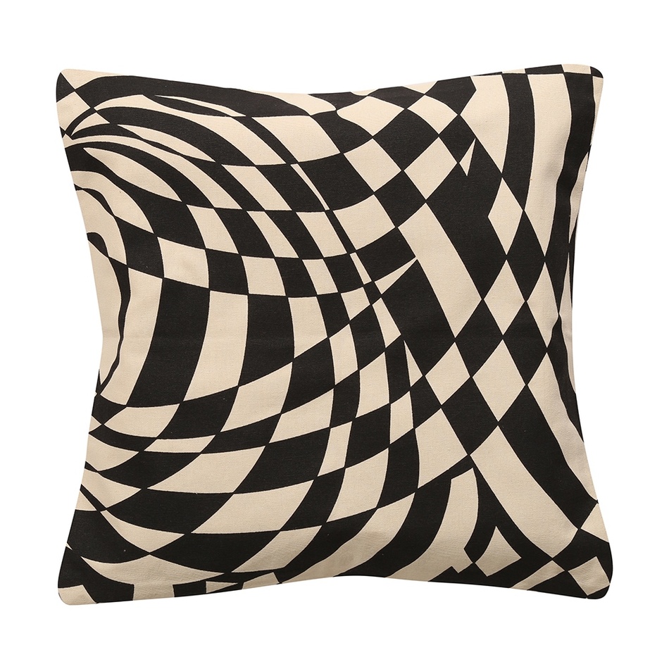 Boma Trading Obliečka na vankúš Optic béžová/čierna