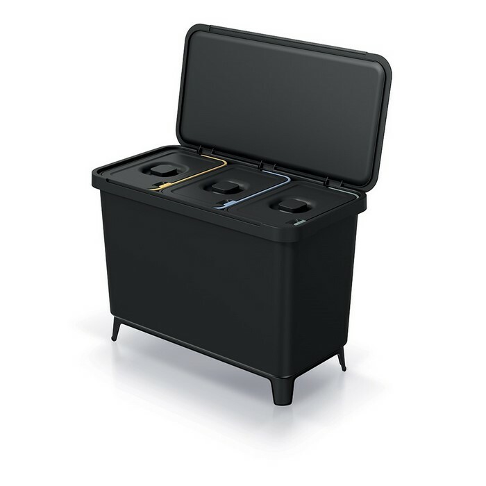 Odpadkový koš SYSTEMA na tříděný odpad 3 x 10 l náčerná Odpadkový koš SYSTEMA na tříděný odpad 3 x 10 l náčerná