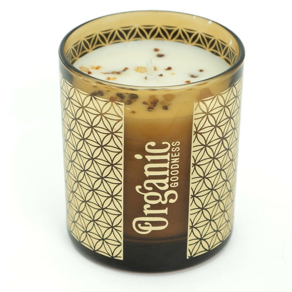 Organická vykurovacia sviečka Sage & Lavender 200 g v skle so zlatou fóliou Organická vykurovacia sviečka Sage & Lavender 200 g v skle so zlatou fóliou