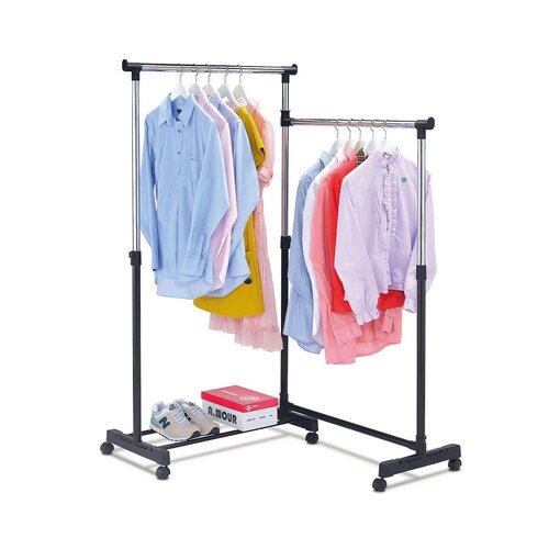 Otočný stojan na šaty chróm/čierna