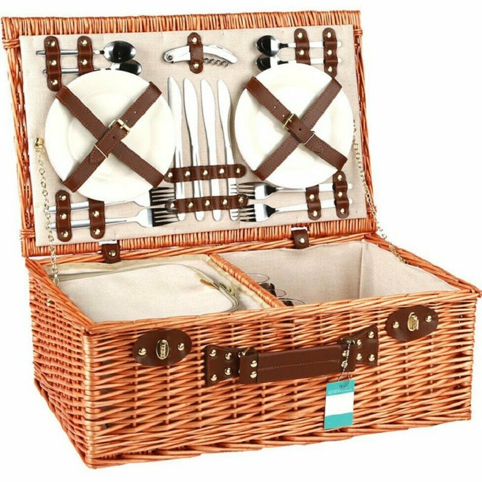 Piknikový kôš pre 4 osoby hnedá Piknikový kôš pre 4 osoby hnedá