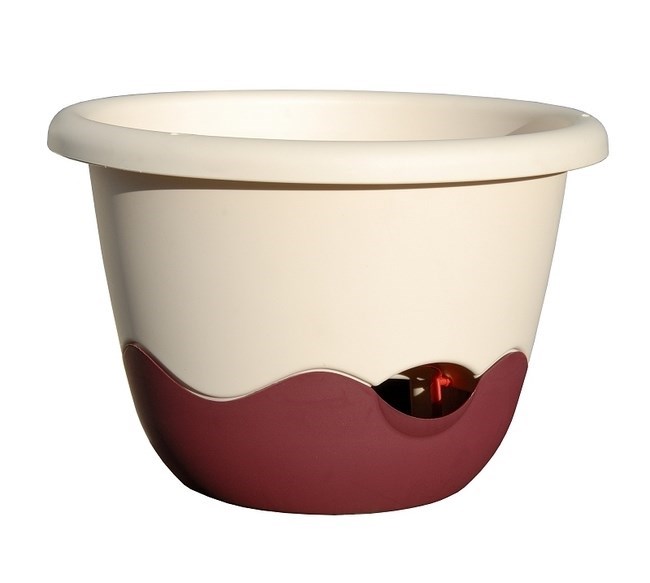 Samozavlažovací kvetináč Mareta 25 slon. kosť + vínová Samozavlažovací kvetináč Mareta 25 slon. kosť + vínová