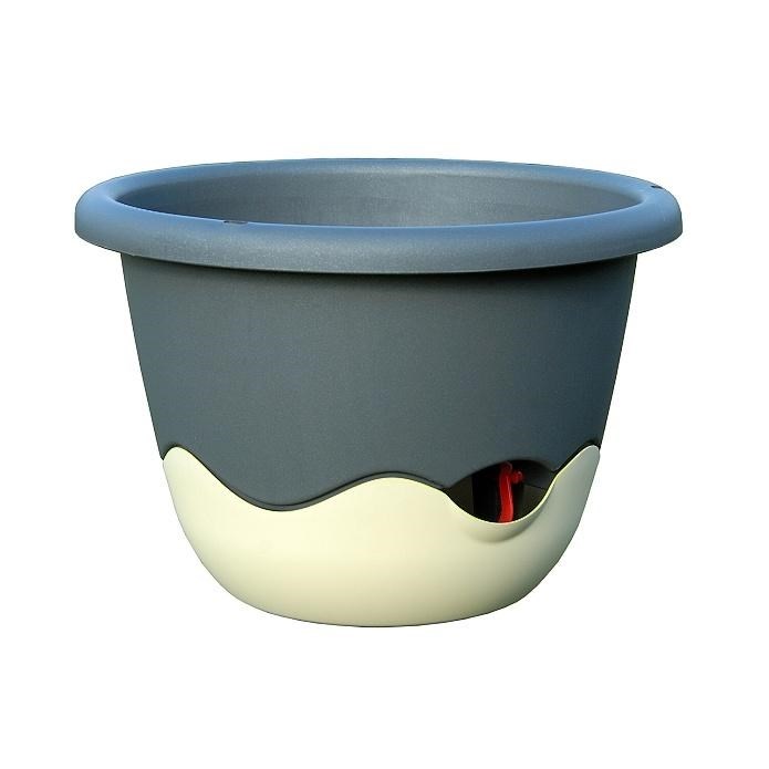 Samozavlažovací kvetináč Mareta 25 antracit + slon. kosť Samozavlažovací kvetináč Mareta 25 antracit + slon. kosť