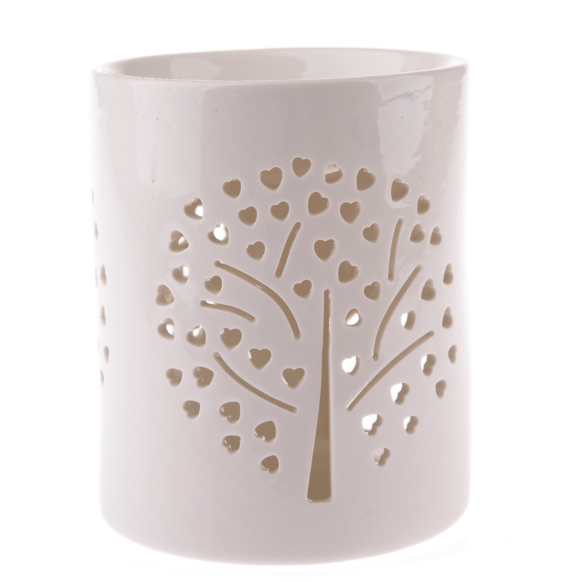 Porcelánová arómalampa Heart tree biela