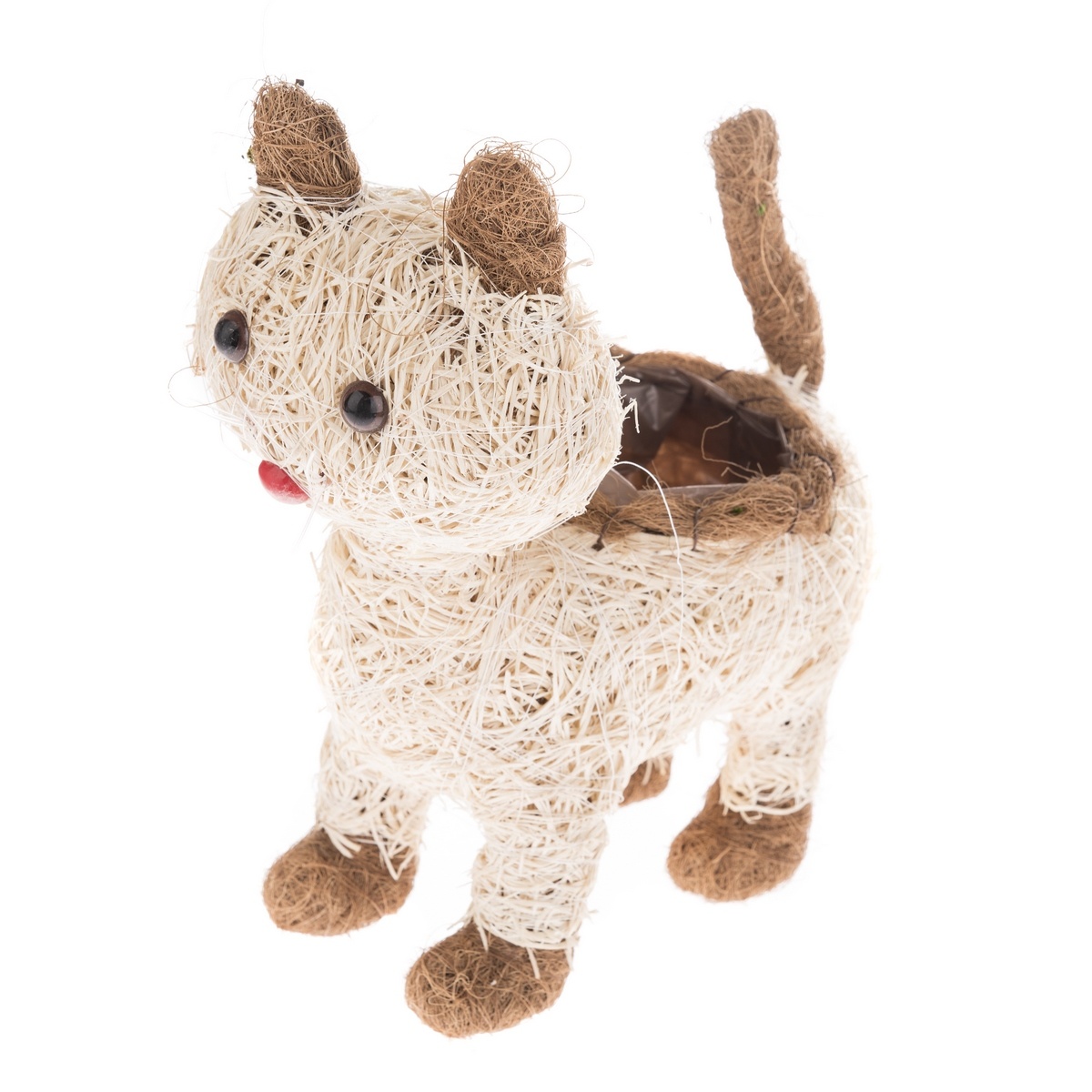 Prútený obal na kvetináč Mačka