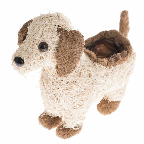 Prútený obal na kvetináč s PVC Pes