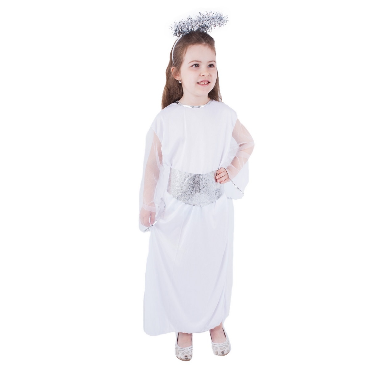 Rappa Detský kostým anjel so svätožiarou a opaskom Rappa Detský kostým anjel so svätožiarou a opaskom