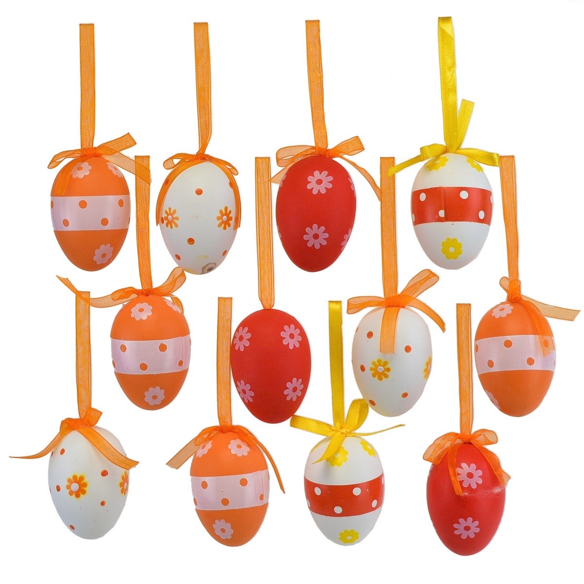 Ručne maľované vajíčka s mašľou vo vrecku