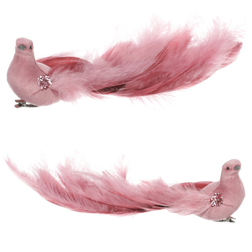 Ružový páv s klipom