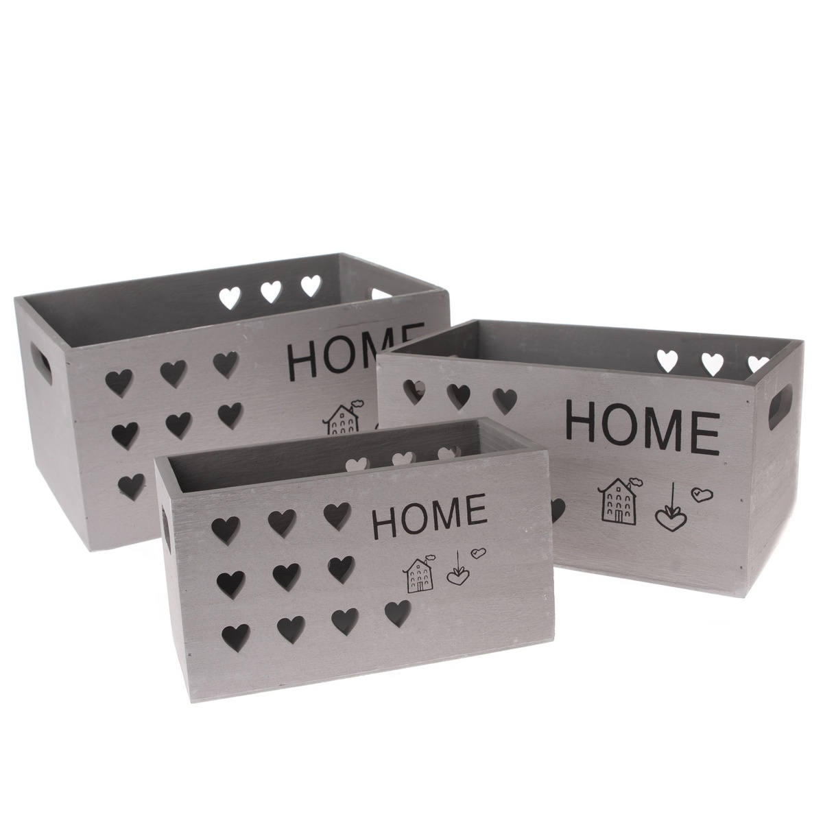 Sada drevených debničiek Home