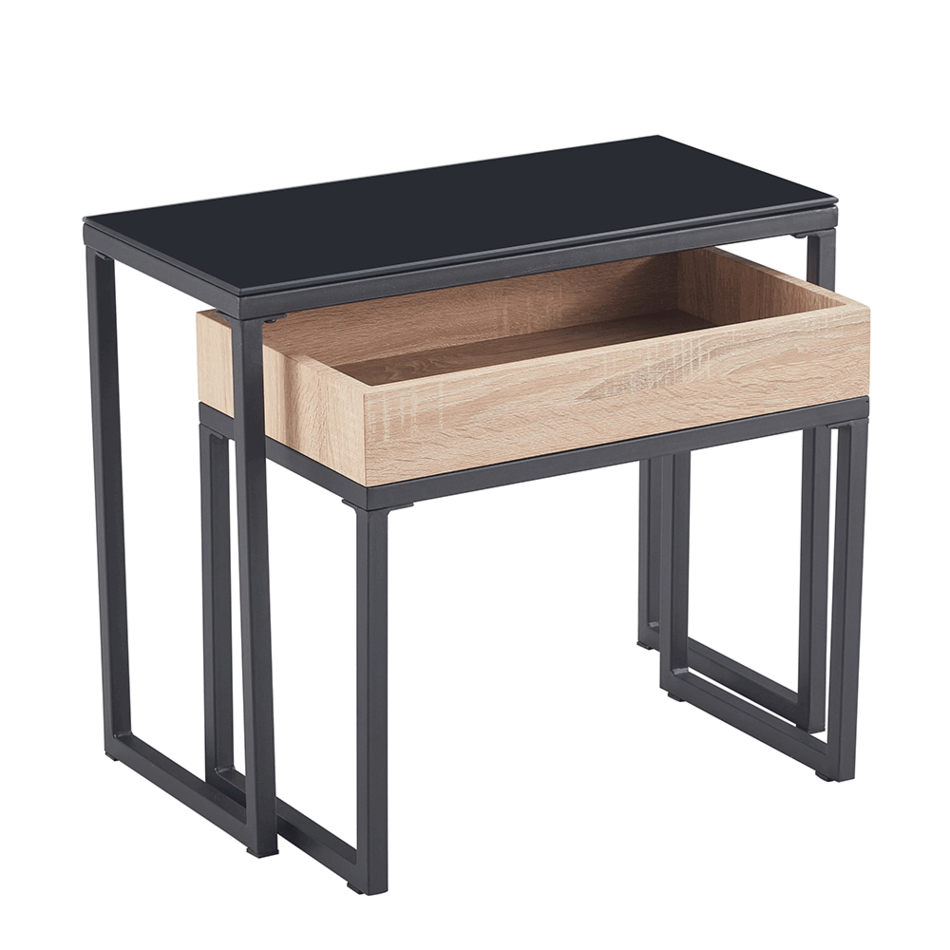 Kondela Dagor set 2 dub + čierna konferenčný stolík Kondela Dagor set 2 dub + čierna konferenčný stolík