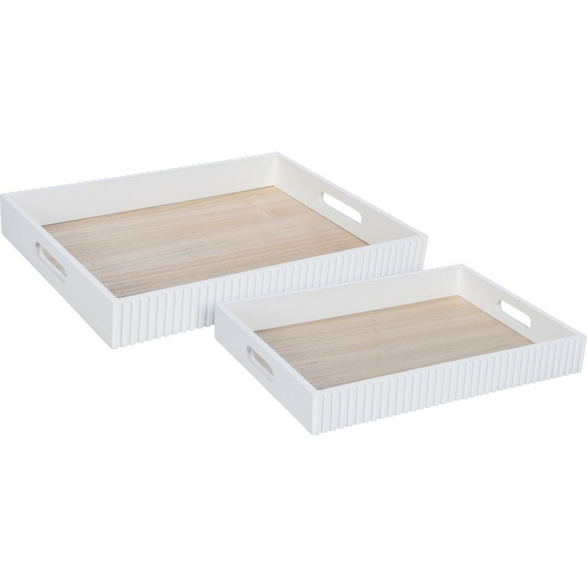 Sada servírovacích podnosov Stripes biela