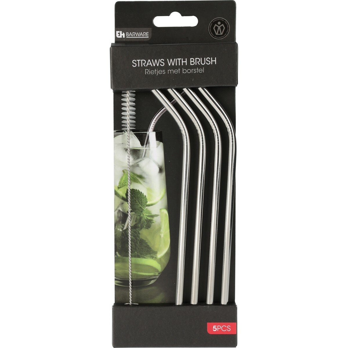 Sada slamiek na pitie s kefkou