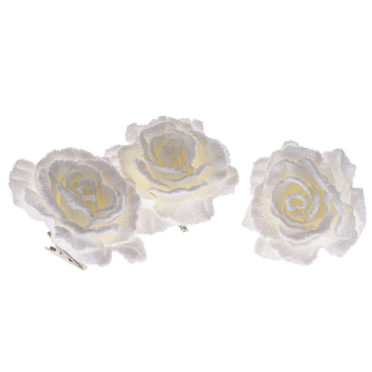 Sada umelých kvetov ruže s klipom Winter