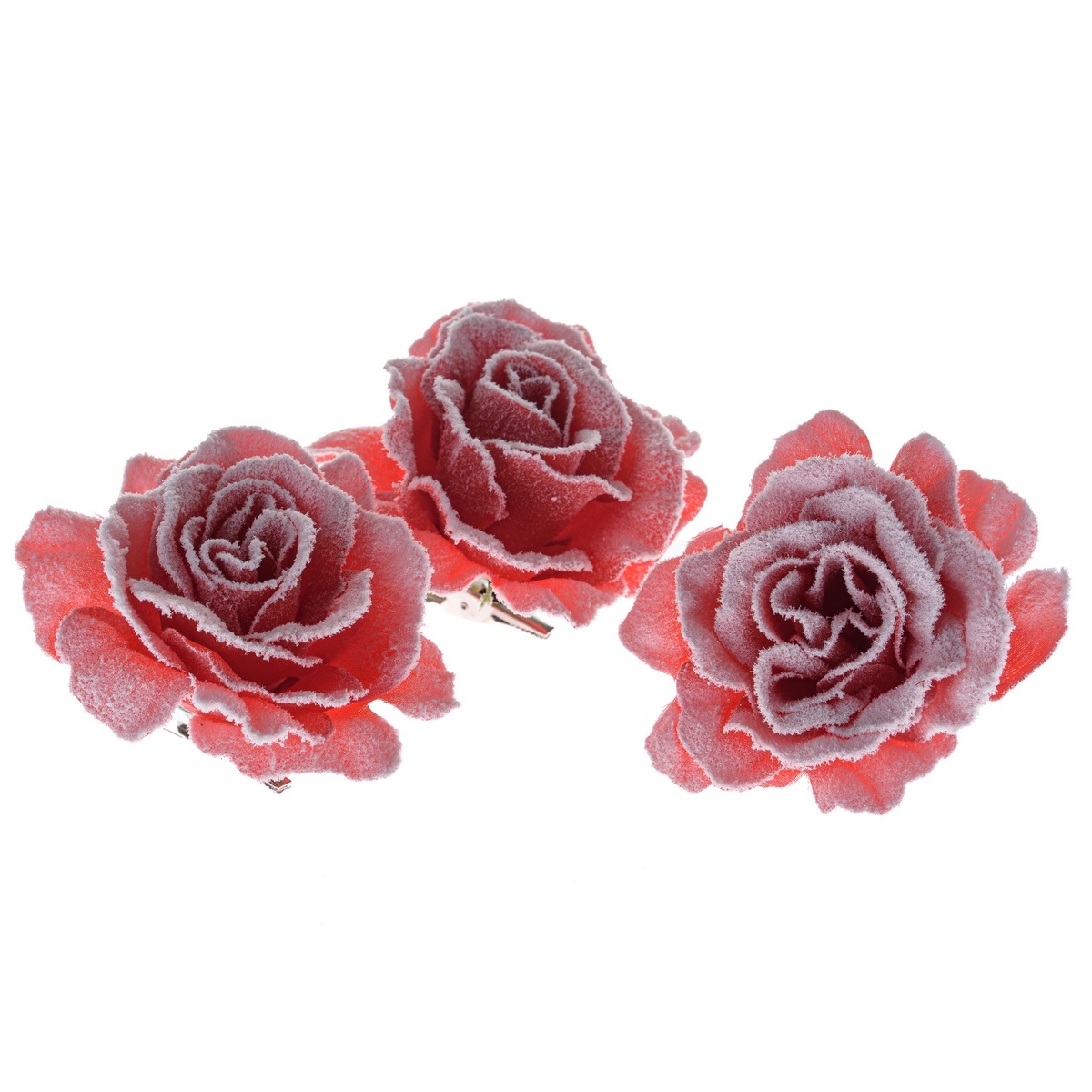 Sada umelých kvetov ruže s klipom Winter