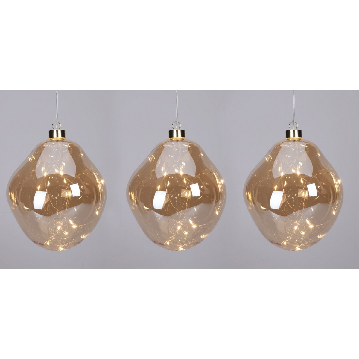 Sada vianočných LED ozdôb Organic ball 3 ks