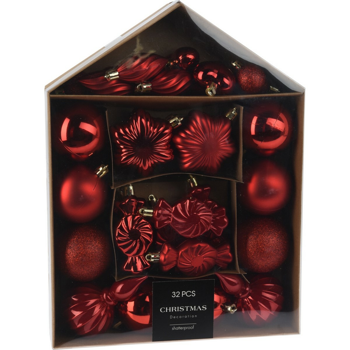 Sada vianočných ozdôb Festive červená