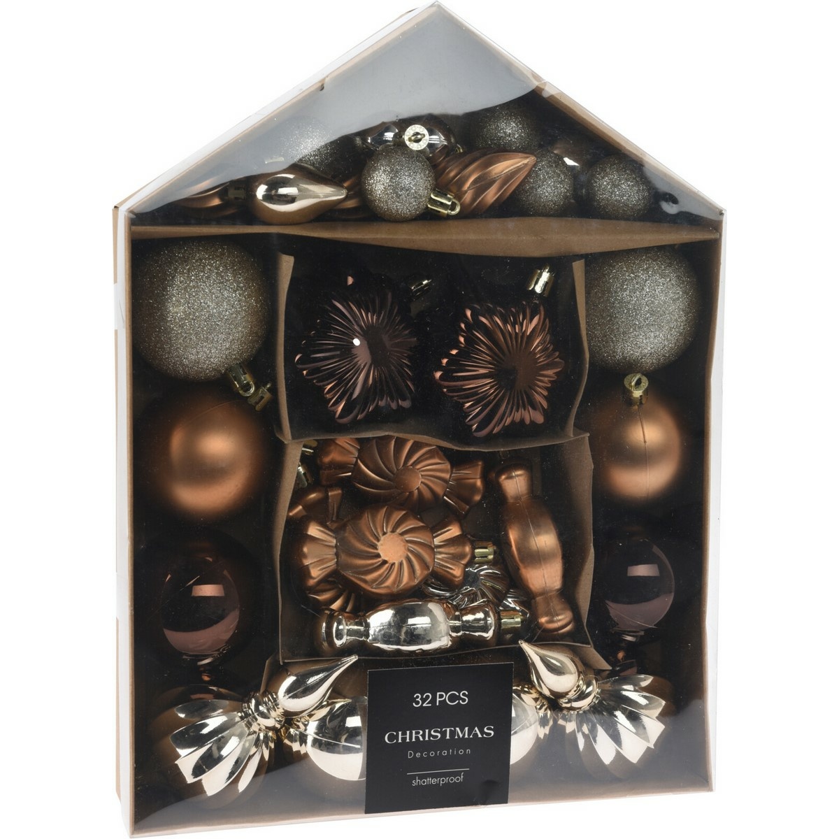 Sada vianočných ozdôb Festive medená/hnedá