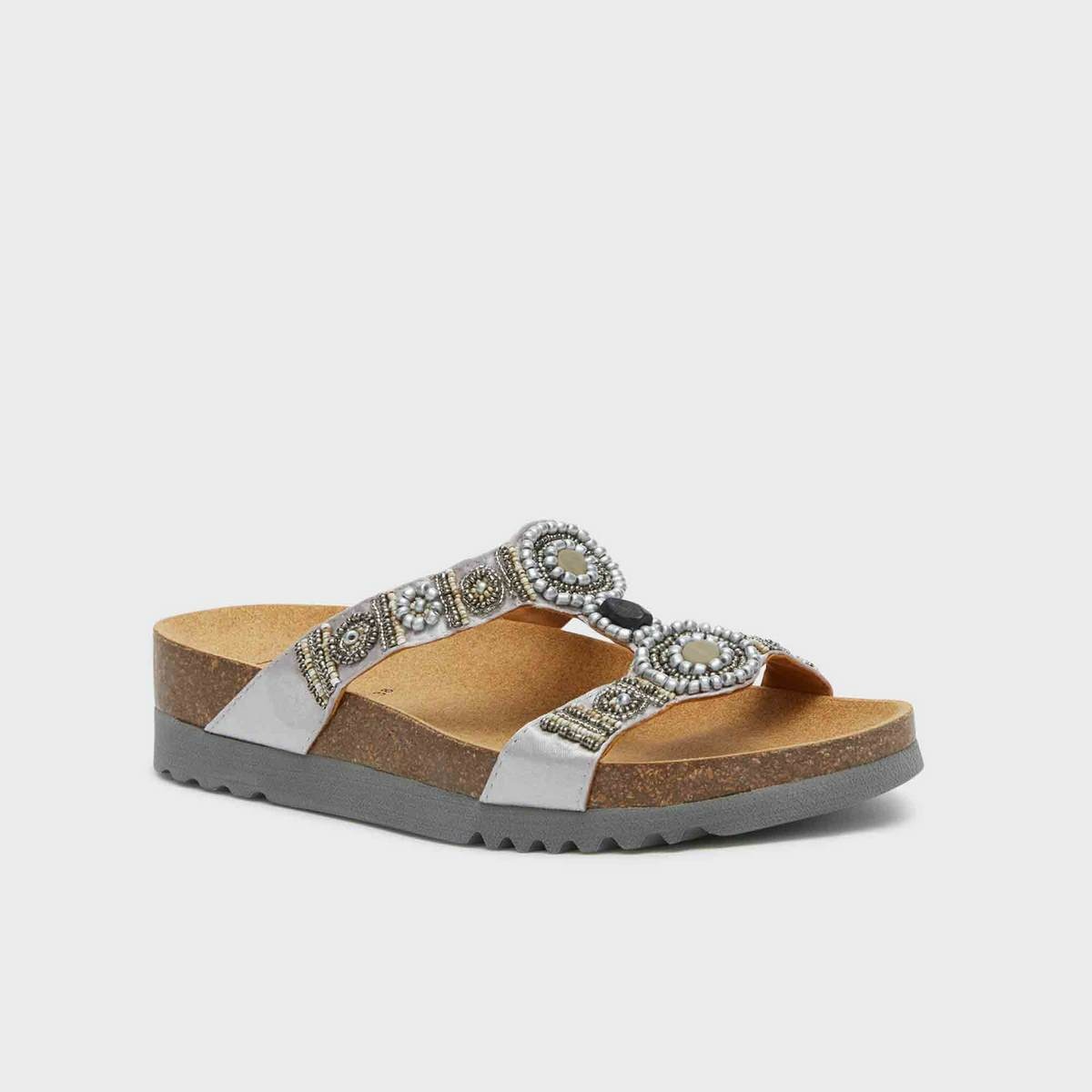 Scholl Pantofle New Bogotà Wedge strieborná Scholl Pantofle New Bogotà Wedge strieborná