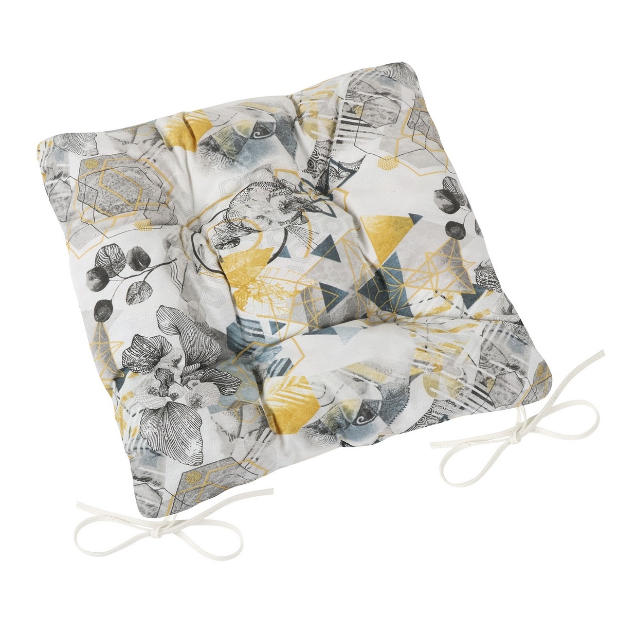 Bellatex Sedák EMA prešívaný Trojuholníky sivá