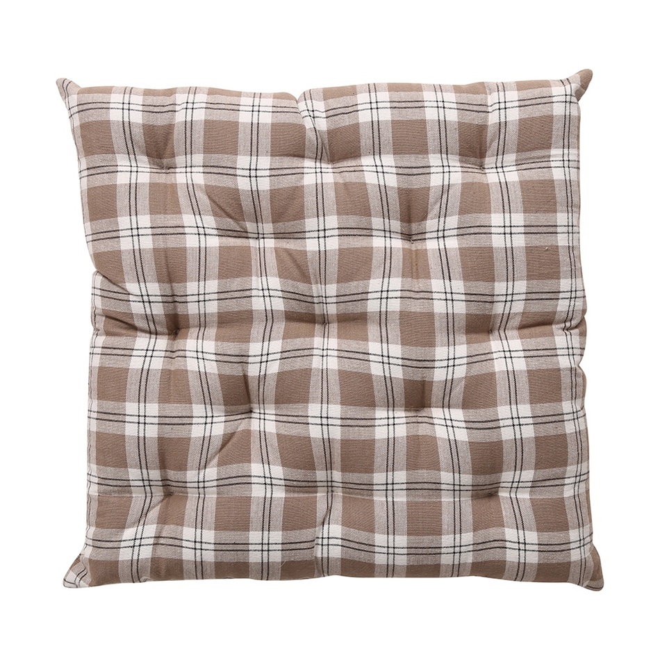 Boma Trading Sedák prešívaný Happy check béžová/čierna