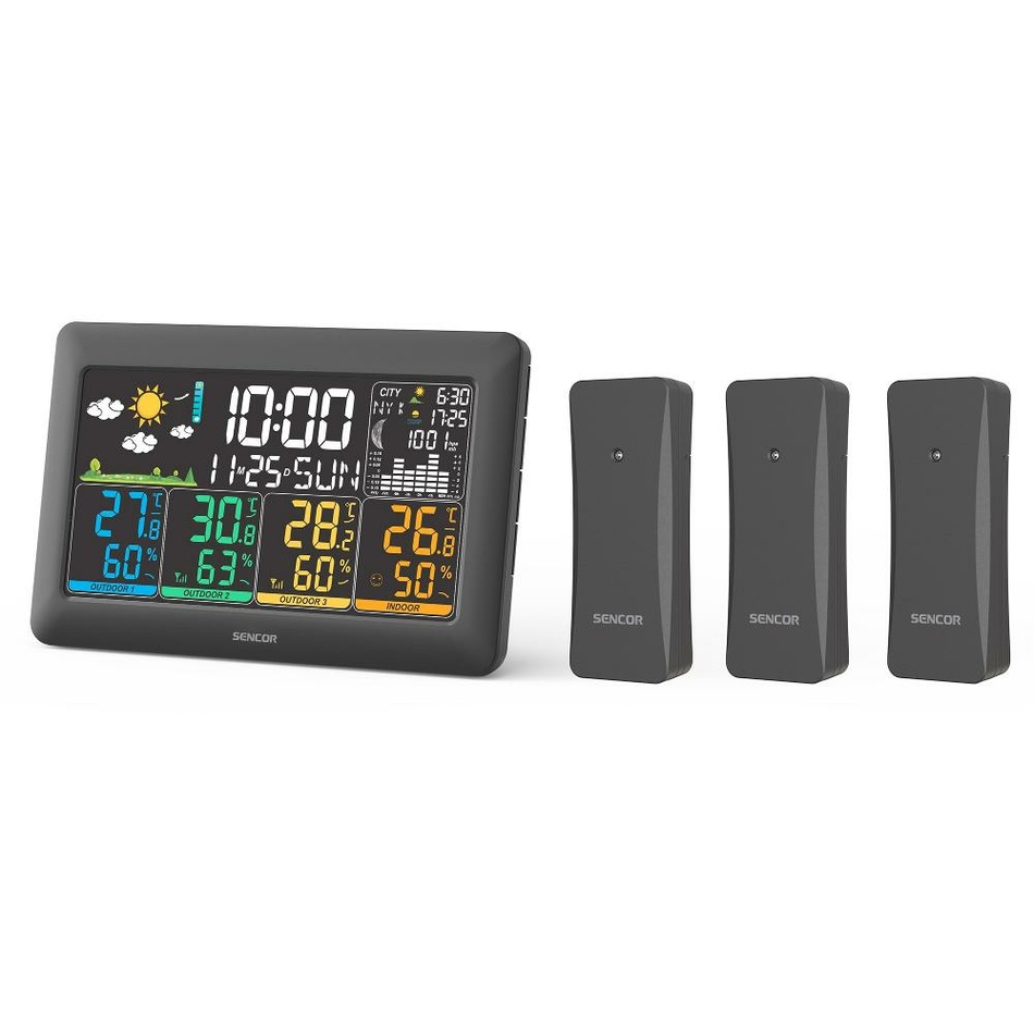 Sencor SWS 6300 meteostanica s 3 bezdrôtovými senzormi