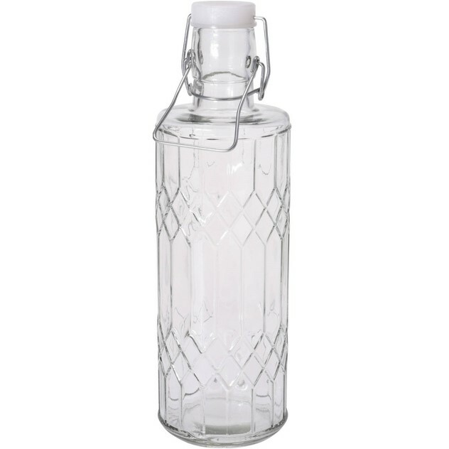 Sklenená fľaša s klipovým uzáverom 1 l Sklenená fľaša s klipovým uzáverom 1 l