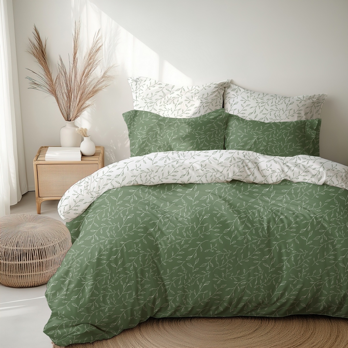 Stanex Bavlnené obliečky Zelené lístky Stanex Bavlnené obliečky Zelené lístky